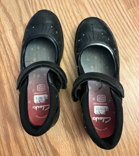 Clarks black girls shoes - black,