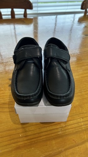 Boys black school shoes strap - black,