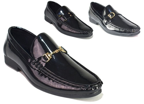Boys black patent shoes - black,