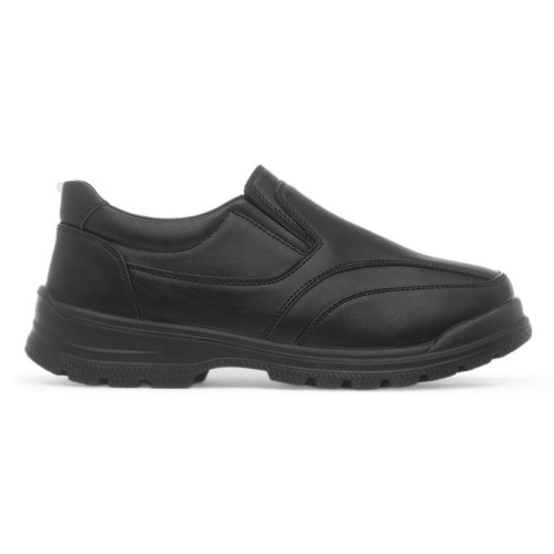 Boys black school shoes slip - black,